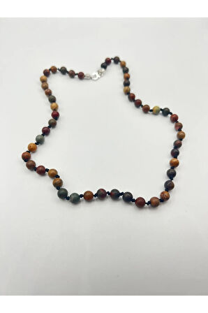 Doğal Taş Krizokol Taşı Kolye AAA Kalite 6mm