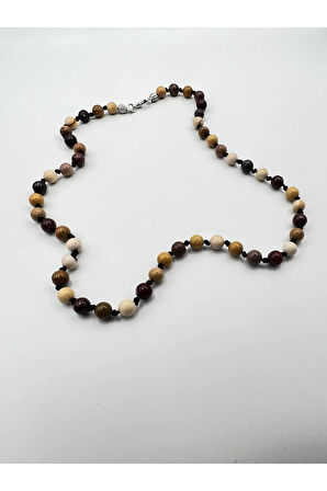 Doğal Taş Mokait Jasper Taşı Kolye AAA Kalite 6mm