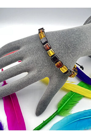 Sertifikalı Kehribar Bileklik Küp Kesim Aaa Kalite Asansörlü Kilit Sistemi