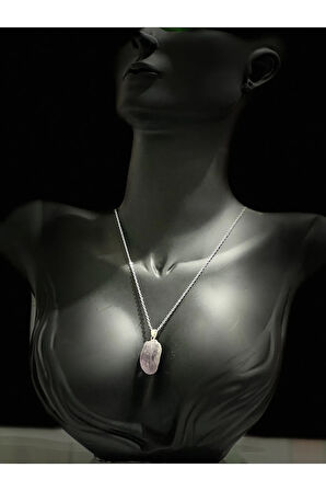 Orijinal İşlenmemiş Doğal Taş Ametist Kolye