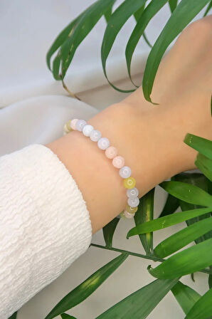 Morganit Doğal Taş Bileklik 6 mm