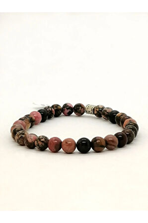 Doğal Rodonit Taşı Bileklik 6 mm