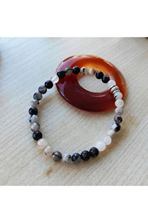 Rutil Kuvars (Melek Saçı) Doğal Taş Bileklik 6 mm