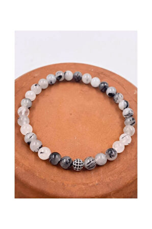 Rutil Kuvars (Melek Saçı) Doğal Taş Bileklik 6 mm