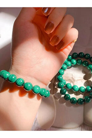 Hakiki Malahit Taşı Doğal Taş Bileklik AAA Kalite Sürpriz Hediyeli