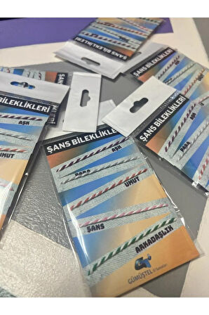 Şans Bileklikleri 30 Paket - Ayrı Ayrı Kartlı - 1 Pakette 5 Adet Bileklik Mevcut - 3 Farklı Model