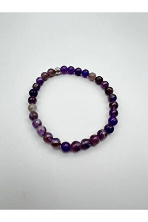 Ametist Doğal Taş Bileklik 6 mm