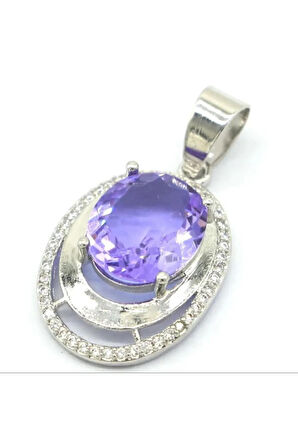 Sertifikalı Tanzanite Doğal Taş Kolye Özel Tasarım 925 Silver Zincir