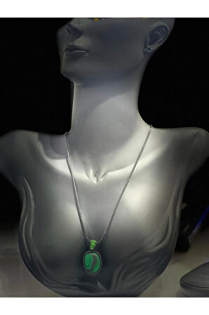 Sertifikalı Malahit Doğal Taş El Yapımı Kolye