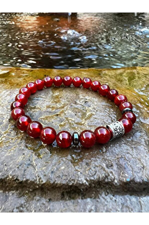 Sertifikalı Doğal Taş Turuncu Akik Bileklik AAA Kalite Orijinal Doğal Taş Sürpriz Hediyeli