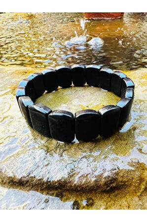 Doğal Shungite Taşı Özel Kesim Rolex Bileklik AAA Kalite