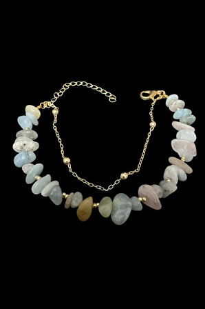 Sertifikalı Morganit Doğal Taş Bileklik Özel Tasarım