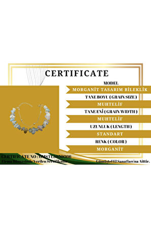 Sertifikalı Morganit Doğal Taş Bileklik Özel Tasarım