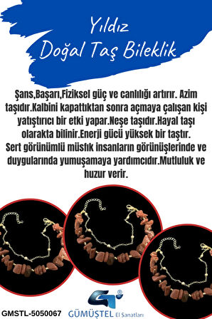 Sertifikalı Yıldız Doğal Taş Bileklik Özel Tasarım
