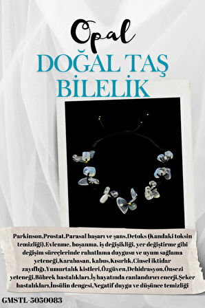 Sertifikalı Doğal Taş Opal Bileklik Özel Tasarım El Yapımı Asansör Kilit Sistemi