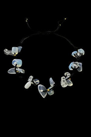 Sertifikalı Doğal Taş Opal Bileklik Özel Tasarım El Yapımı Asansör Kilit Sistemi