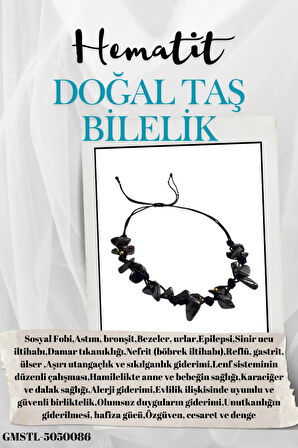 Sertifikalı Doğal Taş Hematit Bileklik Özel Tasarım El Yapımı Asansör Kilit Sistemi