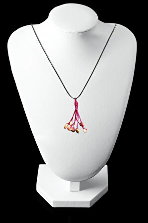 Sertifikalı Orijinal Doğal Taş Taşı El Yapımı Bakır Tel Sarma Kolye