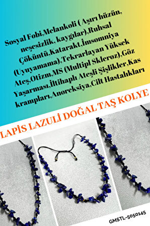 Sertifikalı Lapis Lazuli Doğal Taş Tasarım Kolye