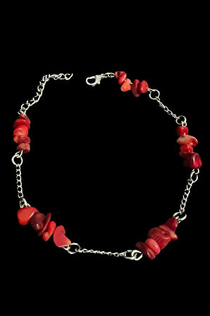 Sertifikalı Mercan Doğal Taş El Yapımı Tasarım Bileklik