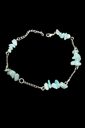 Sertifikalı Akuamarin Doğal Taş El Yapımı Tasarım Bileklik