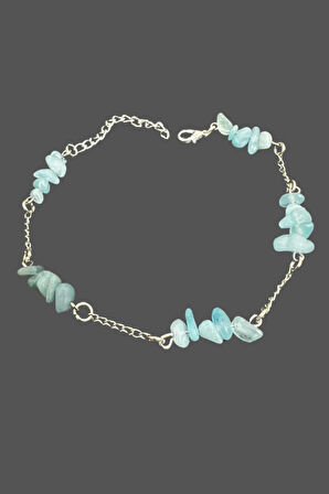 Sertifikalı Akuamarin Doğal Taş El Yapımı Tasarım Bileklik