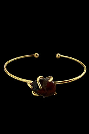 Sertifikalı Kantaşı Doğal Taş Kelepçe Bileklik Ayarlanabilir Tasarım