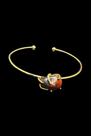 Sertifikalı Kantaşı Doğal Taş Kelepçe Bileklik Ayarlanabilir Tasarım