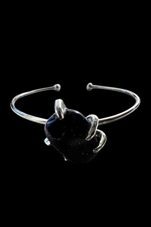 Sertifikalı Yıldız Doğal Taş Kelepçe Bileklik Ayarlanabilir Tasarım