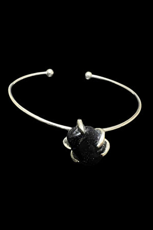 Sertifikalı Yıldız Doğal Taş Kelepçe Bileklik Ayarlanabilir Tasarım