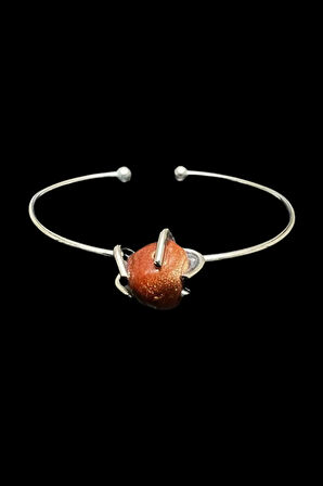 Sertifikalı Yıldız Doğal Taş Kelepçe Bileklik Ayarlanabilir Tasarım