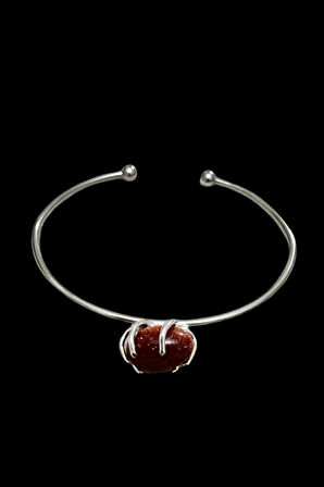 Sertifikalı Yıldız Doğal Taş Kelepçe Bileklik Ayarlanabilir Tasarım