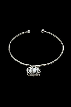 Sertifikalı Havlit Doğal Taş Kelepçe Bileklik Ayarlanabilir Tasarım