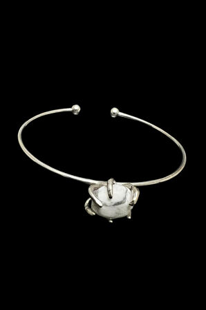 Sertifikalı Havlit Doğal Taş Kelepçe Bileklik Ayarlanabilir Tasarım