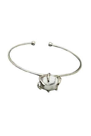 Sertifikalı Havlit Doğal Taş Kelepçe Bileklik Ayarlanabilir Tasarım