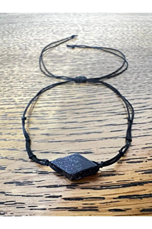 Sertifikalı Yıldız Doğal Taş Bileklik Tasarım El Yapımı Makrome Kilit Sistemi