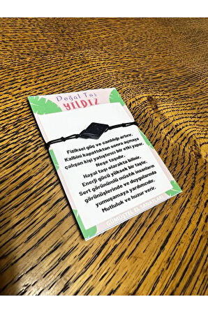 Sertifikalı Yıldız Doğal Taş Bileklik Tasarım El Yapımı Makrome Kilit Sistemi