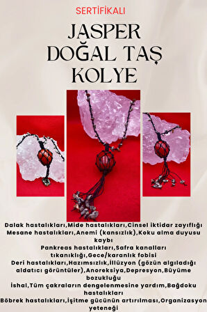 Jasper Doğal Taş Kolye El Yapımı