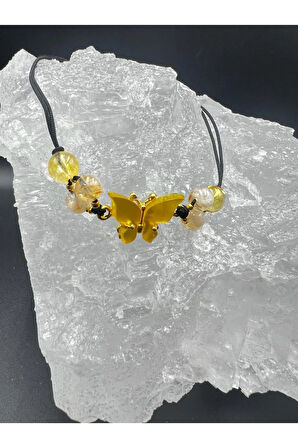 Sertifikalı Sitrin Doğal Taş Tasarım El Yapımı Bileklik