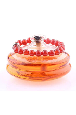 Sertifikalı Kırmızı Akik Doğal Taş Bileklik 8mm