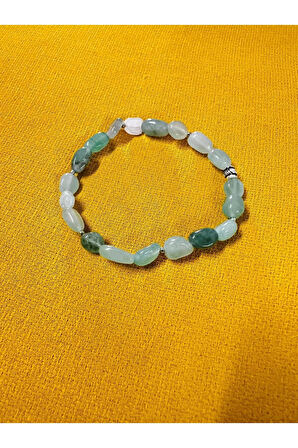 Sertifikalı Aventurin Doğal Taş Şekilsiz Tımbıl Bileklik