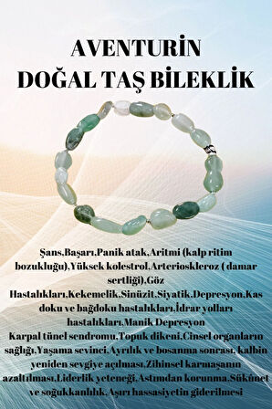 Sertifikalı Aventurin Doğal Taş Şekilsiz Tımbıl Bileklik