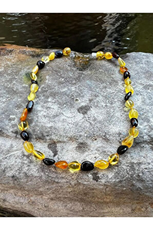 Kehribar Bebek Diş Kolyesi