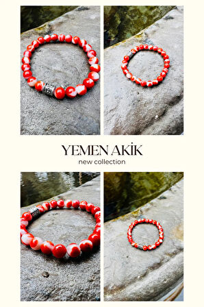 Sertifikalı Yemen Akik Doğal Taş Bileklik Orijinal Doğal Taş AAA Kalite