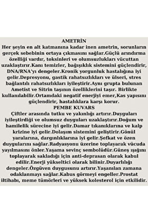 Sertifikalı Ametrin & Pembe Kuvars Tasarım Bileklik Orijinal Doğal Taş AAA Kalite