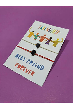 Dostluk Oniks Doğal Taşlı İp Bileklik