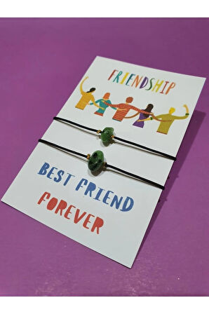 Dostluk Zümrüt Doğal Taşlı İp Bileklik