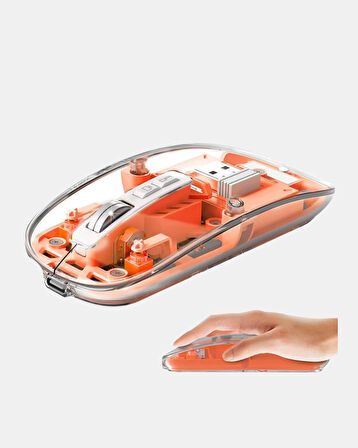 Bluetooth 5.0 & 2.4GHz Kablosuz Fare – 3 Cihaz Bağlantılı Hızlı Geçiş USB A