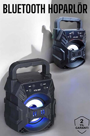 Taşınabilir Bluetooth Hoparlör Led Işıklı Uzun Pil Ömrü