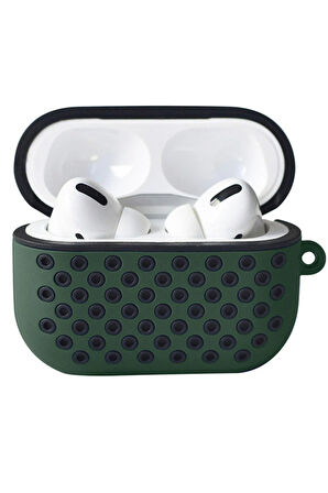 Airpods Pro 2 (2.nesil) Spor Delikli Kılıf - Haki Yeşil-Siyah-(5796)